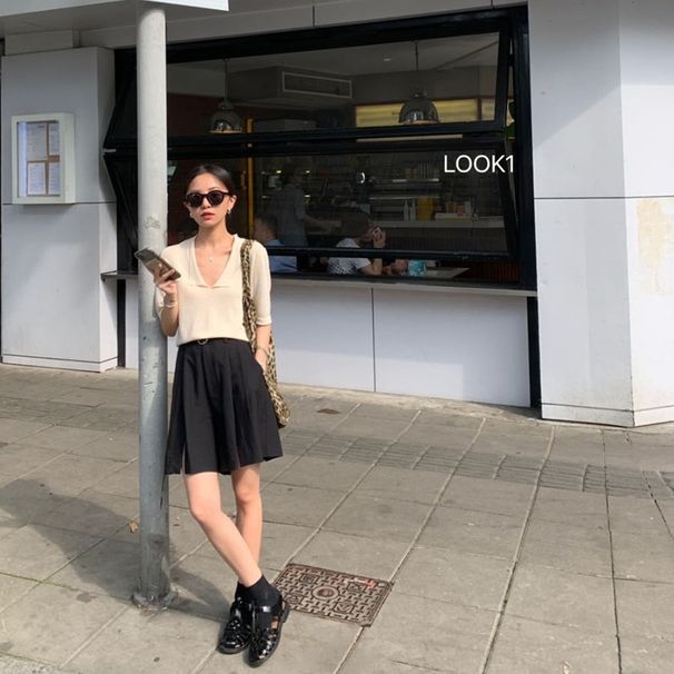 Aria Basics Bermuda Women's Suit 2025 Spring/summer New Style Loose High-waisted Casual Thin Mid-length Straight Wide-leg Shorts_ecoleips.com