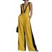 Women's V Neck Sleeveless Color Block Jumpsuit Style Loose Fit Casual Fashionable Trendy Wide Leg New_ecoleips.com