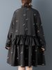 2026 Spring Summer New Black Vintage Oversized Dresses For Woman Ruffle Long Sleeve Loose Casual Midi Dress Elegant Clothing_ecoleips.com