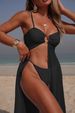 European And American Style Solid Color Two Piece Swimsuit with Slit Long Skirt Mesh Halter Neck Sexy Bikini Swimsuit 2026 New in Stock_ecoleips.com