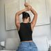 Voya 2026 Spring/summer New Women's Sexy Hollow Tank Top Slim Fit Ultra Short Crop Top With Exposed Navel_ecoleips.com