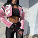 Women's Faux Leather Biker Jacket – Slim-Fit Color-Block Embroidery Jacket (S-XL, 5 Colors)_ecoleips.com