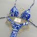 Blue And White Porcelain Print Halter Neck Bikini Set Triangle Cup Two Piece Swimsuit for Women European American Style Beach Vacation Swimwear_ecoleips.com