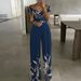 Women’s Clothing fashion temperament elegant commuting printed wide leg jumpsuit_ecoleips.com