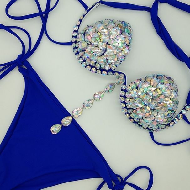Women’s Clothing Style Steel Support Hard Cup Bikini Diamond Bikini Swimsuit Crystal Bikini Sewn Diamond Bikini_ecoleips.com