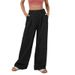 Suitable For All Seasons 2024 Women's Linen High Waist Wide Leg Casual Loose Long Pants_ecoleips.com