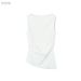 ZOEVA 2026 Summer Slim Fit Boat Collar Grab Pleated Textured Vest White_ecoleips.com