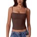 European And American Cross-border Adjustable Thin Strap Camisole, Solid Color, Slim-fit, Cropped, Tight-fitting, Spicy_ecoleips.com