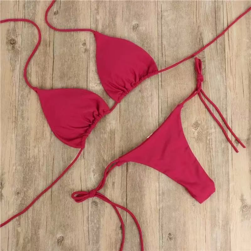 Women's Clothing Adjustable Lace Bikini Swimsuit Three Point Temptation Multi Color With Chest Pad Sexy For Formal & Casual For Women_ecoleips.com