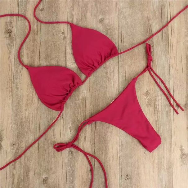 Women's Clothing Adjustable Lace Bikini Swimsuit Three Point Temptation Multi Color With Chest Pad Sexy For Formal & Casual For Women_ecoleips.com