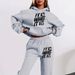 Women's Clothing Long Sleeve Hooded Sweatshirt Letter Print Simple Sweater Suit For Autumn_ecoleips.com