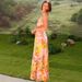 Foreign Trade In Stock 2025 Summer New European And American Cross-Border Vacation Style Strap Long Floral Flared Dress_ecoleips.com