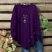 Women's Clothing For Autumn And Winter: Solid-Colored Top With An Irregular Hem, Round Collar, And Long Sleeves._ecoleips.com