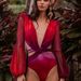 Women's Clothing printed sexy one-piece swimsuit long-sleeved bikini swimsuit _ecoleips.com