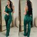 Women's Clothing Solid Color Sleeveless One Shoulder Sequined Trousers Jumpsuit_ecoleips.com