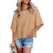 2026 European And American Cross-Border Hot Sale New Style Patchwork Solid Color Bell Sleeve Casual Loose T-Shirt_ecoleips.com