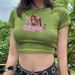 Summer New Women's Clothing With Letter Print, Short-sleeved, European And American Style, Cropped Top, Round-neck_ecoleips.com