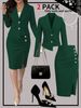 Women's Spring/Summer Slim Fit Fashion Trendy Casual Suit Jacket Paired With Skirt Set_ecoleips.com