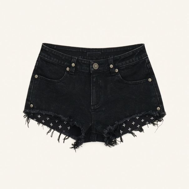 SK Mustang Ultra-low-rise Lightning Denim Shorts, Versatile Design, Cotton Hot Pants, New Collection, Mint Mambo_ecoleips.com