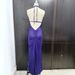 Gradient Blue Rhinestone Tie Dye Long Dress For Women Halter Neck Deep V Backless Slim Fit Party Evening Sexy_ecoleips.com