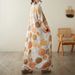 Real Shot Of 2024 Summer V-neck Cotton-linen Plus-size Loose-fitting Artistic Vacation-style Beach Dress, Vintage Long_ecoleips.com