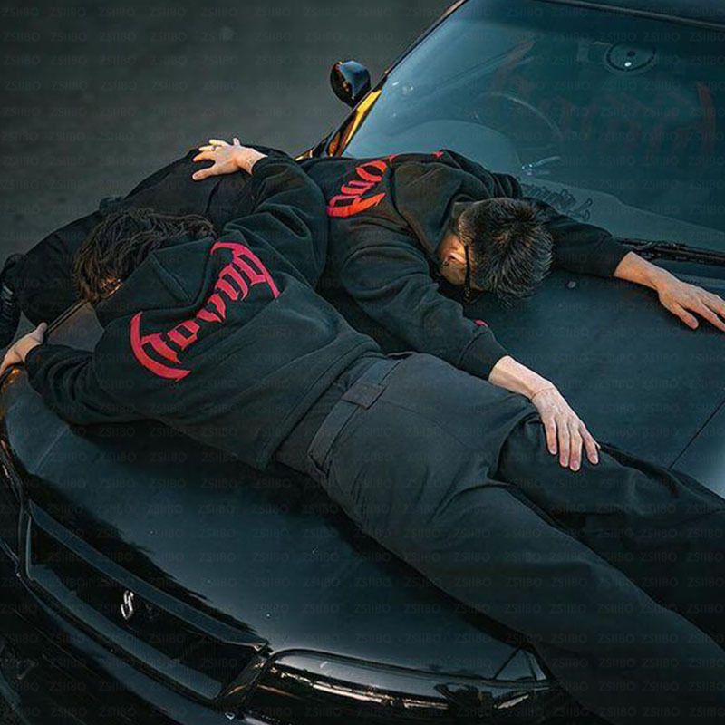 Gothic Hip Hop Style Pullover Sweatshirt Letter Print High Street Fashion Brand Y2K American Cross Border Men Women Clothing_ecoleips.com