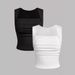 Women's Clothing Fashion Slim Sexy Solid Color Tube Top Bottom Vest_ecoleips.com