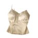 French-style Jacquard Satin Camisole For Women, New With Chest Pads, Slim-fit, Beautiful Back, Traditional Chinese-style_ecoleips.com