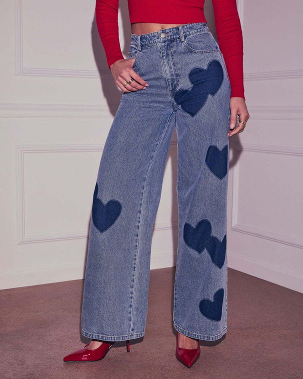 2026 Spring Summer European And American Style Heart Print Wide Leg Vintage Washed Loose Casual Jeans For Women_ecoleips.com