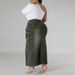 plus Size Women's Denim Skirt with Decorated Suspender And Slit J8007 Cross Border Style Factory Direct Sales_ecoleips.com