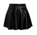 2025 New Women's Leather PU Black Slimming Casual Midi Sexy Pleated Pants Skirt Plus Size_ecoleips.com