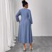 Plus Size Long Sleeve Dress – Flattering High Waist Fall Dress For Women, Loose Fit & Comfortable_ecoleips.com