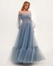 Women's Clothing Wish One Shoulder Mesh Long Sleeved Wedding Dress Big Swing Dress_ecoleips.com