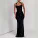 Sexy Fashion Patchwork Sheer Halter Dress New 2024 Summer Collection Women Casual Daily Party Bodycon Dress_ecoleips.com
