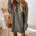 New Winter Vintage Textured Sweater 2025, European And American Casual Loose Fit Knee-Length Dress For Women_ecoleips.com