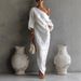 Women's Clothing High-End Women's Long Dress Off-Shoulder Mid-Waist Pullover European American Style Spring/Summer Fashion_ecoleips.com