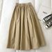 Women Black Skirt Midi High Waist Korean Style Pleated A Line Vintage Clothing 2026 New Summer Casual Fashion Ladies Work Wear_ecoleips.com