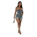 Women's Slim-Fit Denim Jumpsuit – Stretchy Tube Top Romper With Adjustable Straps (Blue-Gray, S-2XL)_ecoleips.com