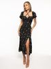 X2350 Foreign Trade Women's Clothing, New Summer Style, Sexy Floral Square Puff Sleeve Halter Neck Dress For Women_ecoleips.com