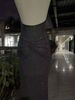 Fashion Gray Hot Drilling Spaghetti Strap Dress Women's Slim Fit Backless Folds Split Floor-length Dresses New CYZ6_ecoleips.com