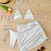 Women's Metallic Bikini Set – Sexy Foil-Finish Swimwear Trio | Adjustable Triangle Top & High-Cut Bottoms (Blue/Navy/Silver/Gold/Black, S-XL)_ecoleips.com