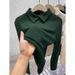 Black, Slimming-Decorative Derong Long-Sleeved Base Shirt Perfect For Autumn/Winter Wear As An Inner Layer With A Fitt_ecoleips.com