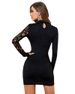 2022 European And American Lace Hollow Fashion Shiny Highlight Knitted Fabric Slim Fit Bodycon Dress_ecoleips.com
