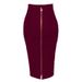 Hot Selling 16 Colors Bandage Short Striped Zipper Double Open Sexy High Waist Bodycon Half Skirt_ecoleips.com