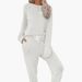 Women's Long Sleeve T-Shirt And Pants Set Casual Home Wear Two-Piece Outfit Autumn Winter_ecoleips.com
