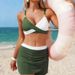 Women's Clothing Two-Piece Swimsuit Sports Bikini Swimwear With Mesh Skirt Regular Fit Polyester Sexy Vacation Style_ecoleips.com