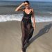 European And American Style Sexy Strap 2024 Spring New Mesh See-through Back Tie Long Dress Wholesale_ecoleips.com