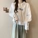 American-style Real-shot Buttoned Cuff Hooded Pullover Short Sweatshirt Women, Loose Lightweight, Suitable For Spring_ecoleips.com