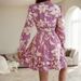 Beach Seaside Vacation Short Dresses Sexy V-neck Lace Up Waist Mushroom Edge A-Line Dress Casual Floral Bell Sleeve A-Line Dress_ecoleips.com
