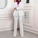 Elegant Pearl-Embellished Stretch Suit Set For Women - Slim Fit Long Sleeve Blazer & Pants - Office Wear & Formal Occasions_ecoleips.com
